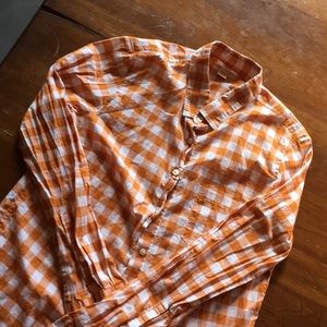 J.crew pumpkin gingham shirt